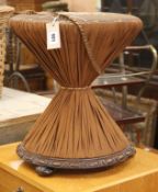 A tapestry top drum stool W.38cm