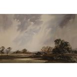 Colin Radcliffe, watercolour, open landscape, signed, 31 x 49cm