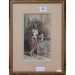 A. Shelly, watercolour, Soldier, signed