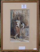 A. Shelly, watercolour, Soldier, signed