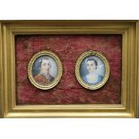 A pair of George III portrait miniatures possibly of Humphrey Jeffreys and his wife Elizabeth