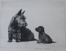 Morgan Dennis, etching, 'It is a wise child that knows it's own father' signed in pencil, 10 x 14cm