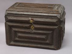 A Tramp art box length 35cm