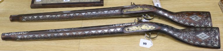 Two Middle Eastern muskets length 95cm