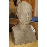 A marble bust of a gentleman height 40cm