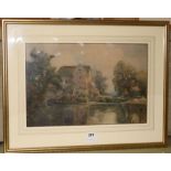 W. J. Grace, watercolour, view of a watermill, signed, 33 x 51cm