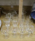 A collection of Glassworks London Ltd table glassware, including a 'ship's' decanter with fleur-de-