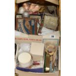 A collection of sewing ephemera, cottons, needlecases, etc.