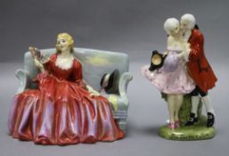 Two Royal Doulton figures: The Perfect Pair HN581 and Sweet and Twenty HN1298 tallest 18cm
