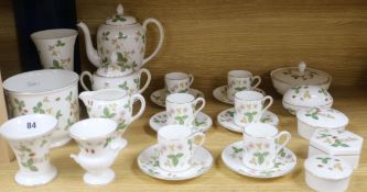 A collection of Wedgwood Wild Strawberry ceramics and teawares