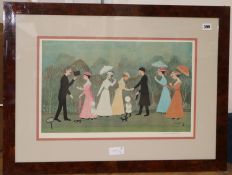 Helen Bradley (1900-1979), coloured print, 'We Met in the Park', signed, FATG blind stamp (edition