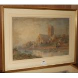 Alfred Parkman, watercolour, view of Worcester Cathedral, signed and dated 1909, 38 x 61cm