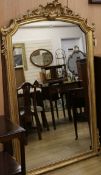 A mid Victorian gilt overmantel mirror W.104cm
