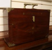 An Indian brass inlaid shisham wood decanter chest W.58cm