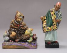 Two Royal Doulton figures: The Carpet Seller HN1464 and Royal Doulton The Potter HN1493 tallest 22.