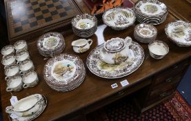 A Royal Worcester Palissy Games Series part dinner and tea service, comprising 8 dinner plates, 8