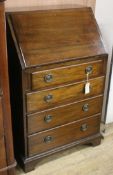 A small mahogany bureau W.63cm