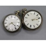 Two 19th century silver pair cased keywind verge pocket watches, including one by George Grove,