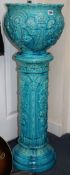 A Burmantofts jardiniere and stand height 96cm
