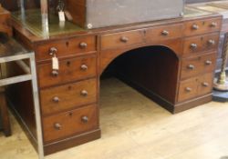 A leather top desk W.152cm