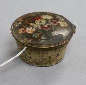 A cold painted ormolu box, 18th century diameter 6cm