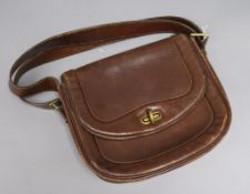 A Hermes brown leather handbag