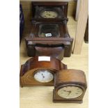 Two mantel clocks and a wall clock largest 56cm long