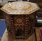 A Syrian inlaid table W.61cm