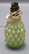 A French glass pineapple table lamp base height 17cm