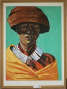 Kervin Cupido (South African b.1966), oil on board, 'Young Mother Gcaleka Tribe', 2004, signed,