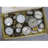 A collection of silver cased and other pocket and fob watches etc