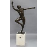 Benson Landes. A bronze of Nureyev on marble base height 57cm