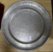 A pewter plate