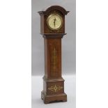 A mahogany and cut brass miniature longcase clock height 39.5cm