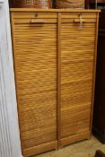 A double tambour shutter filing cabinet W.86cm