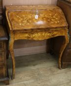 A marquetry inlaid bureau W.83cm