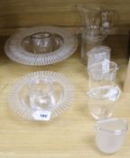 A collection of Glassworks London Ltd table glassware, including a water jug of slightly