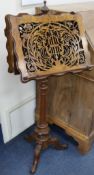 A Victorian walnut music stand W.46cm