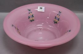 A Turkish pink opaline glass bowl diameter 39.5cm