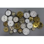 A quantity of assorted pocket and wrist watch movements.