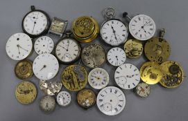 A quantity of assorted pocket and wrist watch movements.