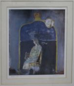 Leo McDowell, limited edition print, 'Woman in the mirror', signed and dated 1996, 31 x 26cm
