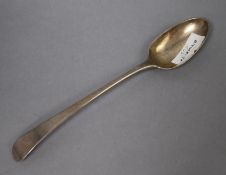 A George III silver Old English pattern basting spoon, Sumner & Crossley, London, 1776, 5.5 oz,