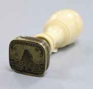 Caribbean Interest: President of Nevis Official desk seal with ivory handle