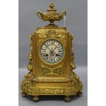 A 19th century French ormolu mantel clock height 37cm
