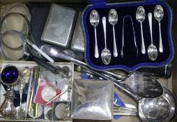A quantity of mixed silver and plated ware