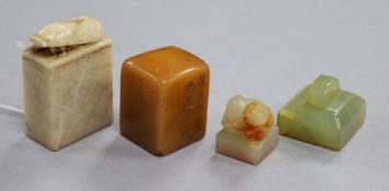 Four Chinese stone seals tallest 5cm