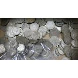 A group of assorted English silver coins etc