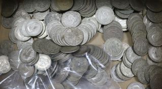 A group of assorted English silver coins etc