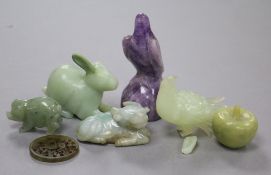 A collection of jade and other pieces